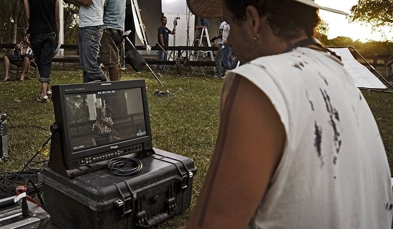 Monitor de video en el set